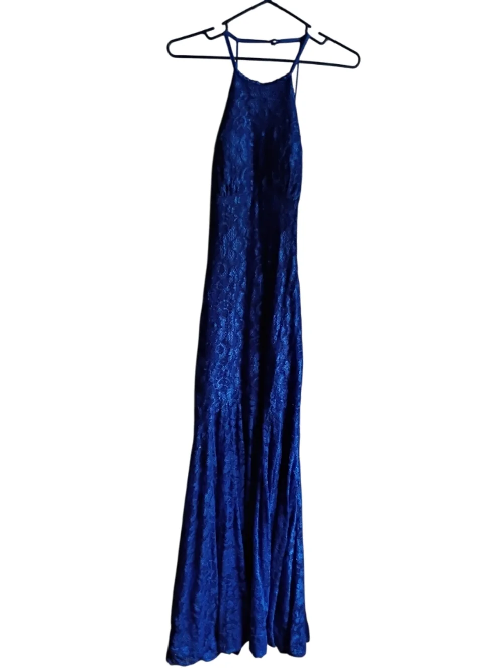 ❤️ B. Darlin Vibrant Blue Long Pencil Dress Size 9 - Picture 3 of 6